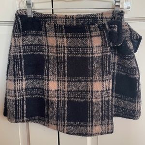 UO Plaid Flannel Wrap Mini Skirt, new with tags